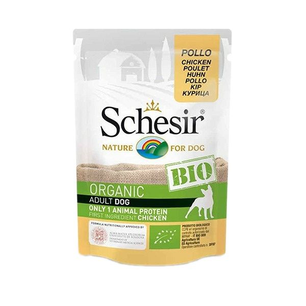 گرمپوچ سگ شسیر مدل pouch bio chicken با طعم فیله مرغ وزن 85 گرم